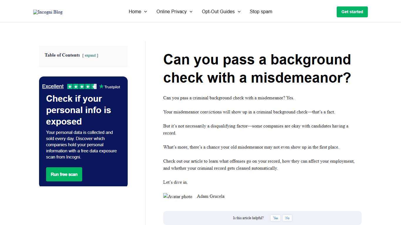 Can you pass a background check with a misdemeanor? [2026] Incogni