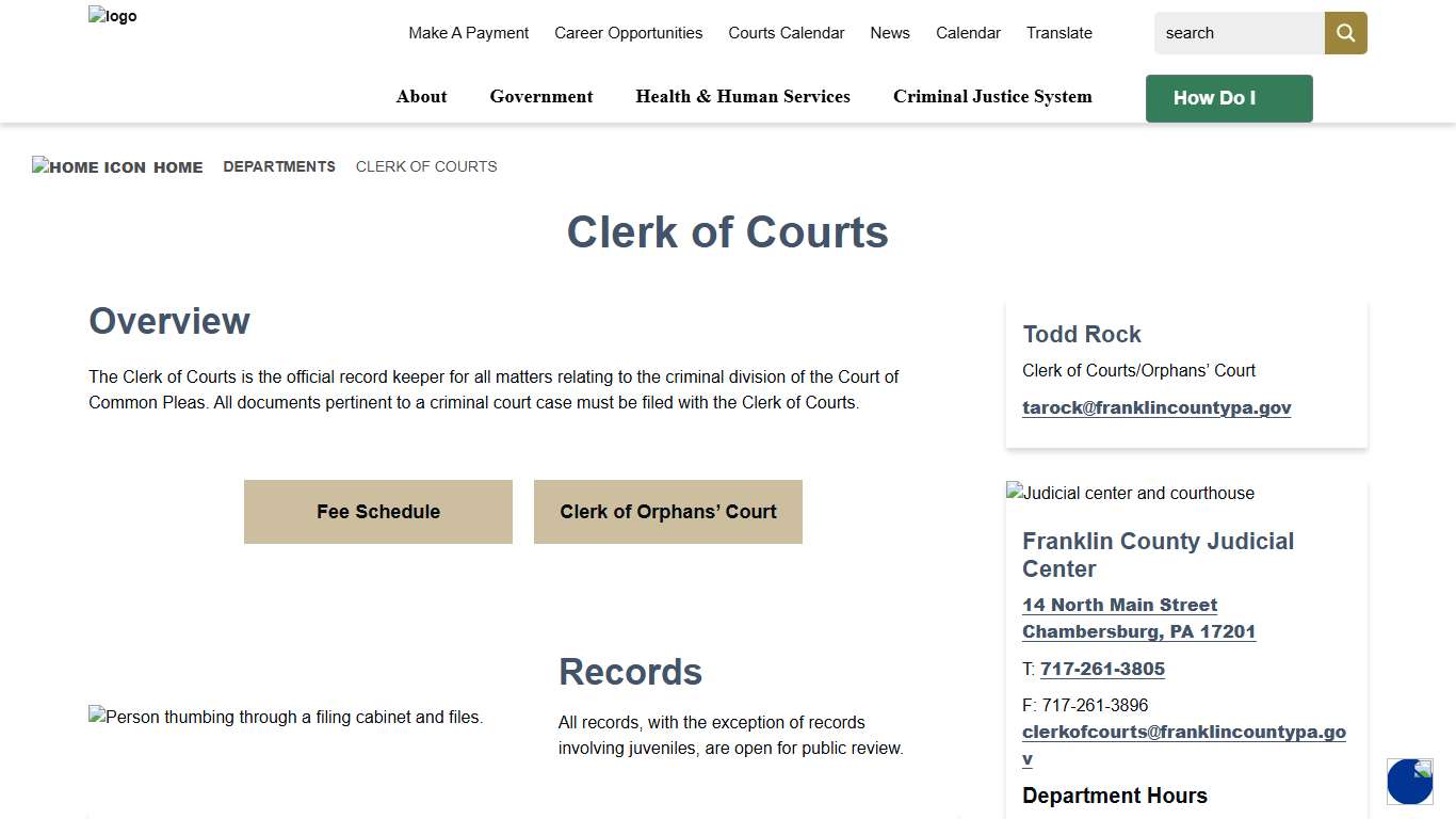 Clerk of Courts -Franklin County